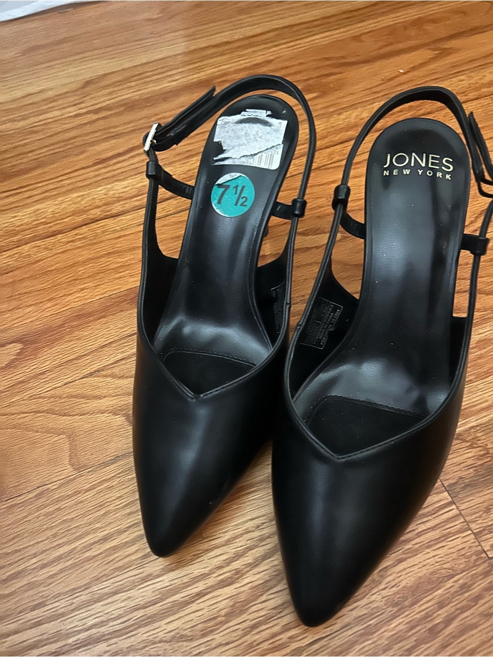 Jones New York Black Pointed Slingback Pumps